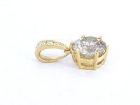 Gouden solitair hanger met een diamant van 1.50 carat, excl. ketting - afbeelding 8 van  9