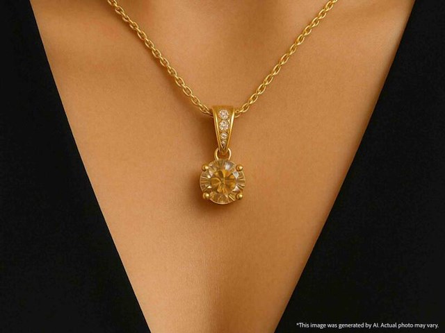Gouden solitair hanger met een diamant van 1.50 carat, excl. ketting - afbeelding 4 van  11