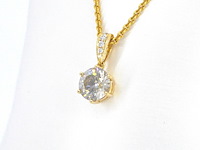 Gouden solitair hanger met een diamant van 1.50 carat, excl. ketting - afbeelding 5 van  11