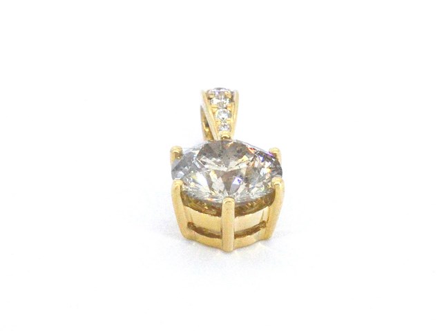 Gouden solitair hanger met een diamant van 1.50 carat, excl. ketting - afbeelding 7 van  11