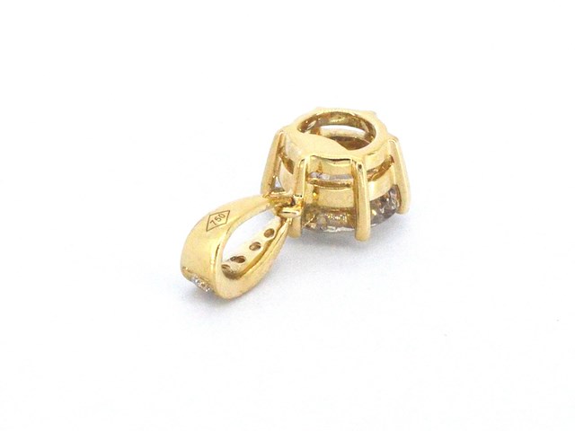 Gouden solitair hanger met een diamant van 1.50 carat, excl. ketting - afbeelding 8 van  11