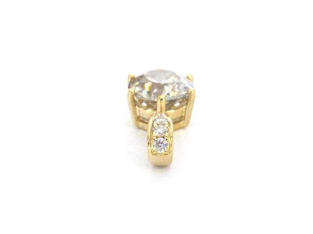 Gouden solitair hanger met een diamant van 1.50 carat, excl. ketting - afbeelding 7 van  9