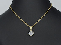 Gouden solitair hanger met een diamant van 1.50 carat, excl. ketting - afbeelding 2 van  7