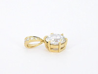 Gouden solitair hanger met een diamant van 1.50 carat, excl. ketting - afbeelding 4 van  7