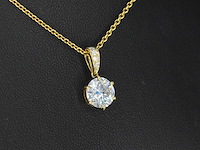 Gouden solitair hanger met een diamant van 1.50 carat