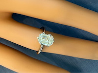 Gouden solitair met een emerald geslepen diamant van 2.00 carat met hoge kwaliteit - afbeelding 2 van  7