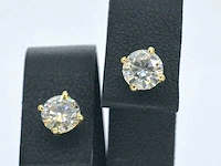 Gouden solitair oorbellen 1.50 ct