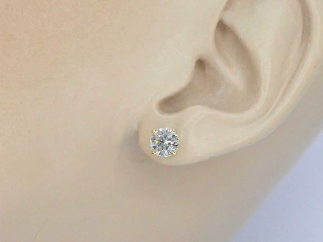 Gouden solitair oorbellen 1.50 ct - afbeelding 5 van  9