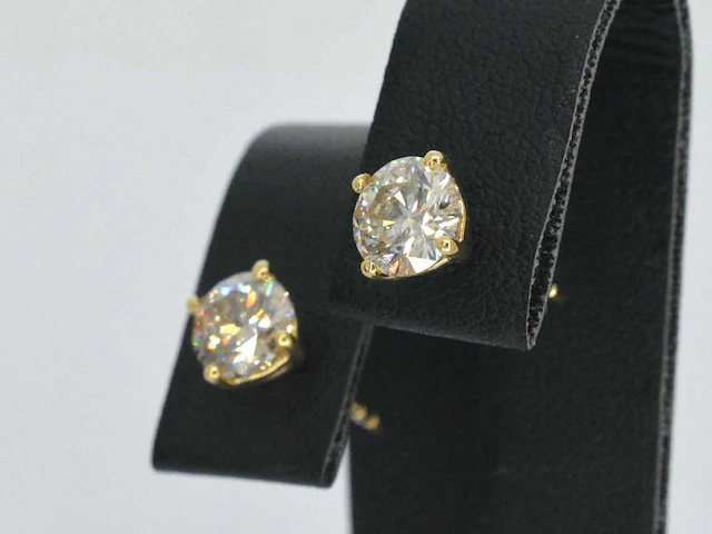 Gouden solitair oorbellen 1.50 ct - afbeelding 6 van  9