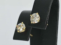 Gouden solitair oorbellen 1.50 ct - afbeelding 6 van  9