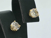 Gouden solitair oorbellen 1.50 ct - afbeelding 2 van  9