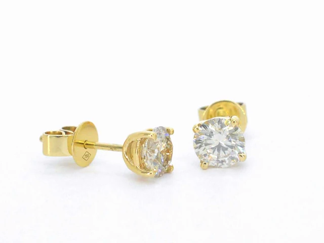 Gouden solitair oorbellen 1.50 ct - afbeelding 3 van  9