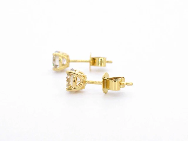 Gouden solitair oorbellen 1.50 ct - afbeelding 7 van  9