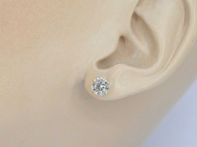 Gouden solitair oorbellen 1.60 carat - afbeelding 3 van  10