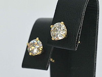 Gouden solitair oorbellen 1.60 carat - afbeelding 4 van  10