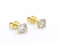 Gouden solitair oorbellen 1.60 carat - afbeelding 9 van  10