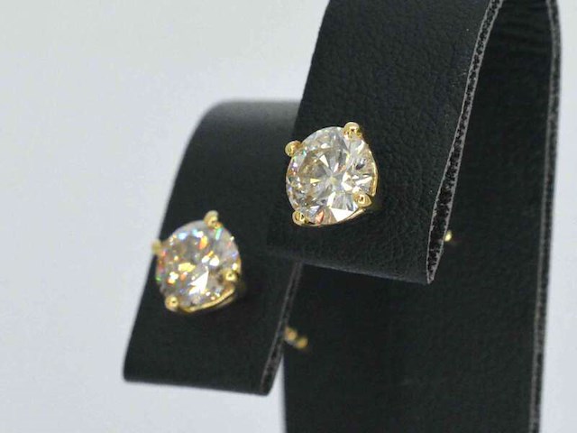 Gouden solitair oorbellen 1.60 carat - afbeelding 4 van  10