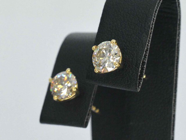 Gouden solitair oorbellen 1.60 carat - afbeelding 4 van  10