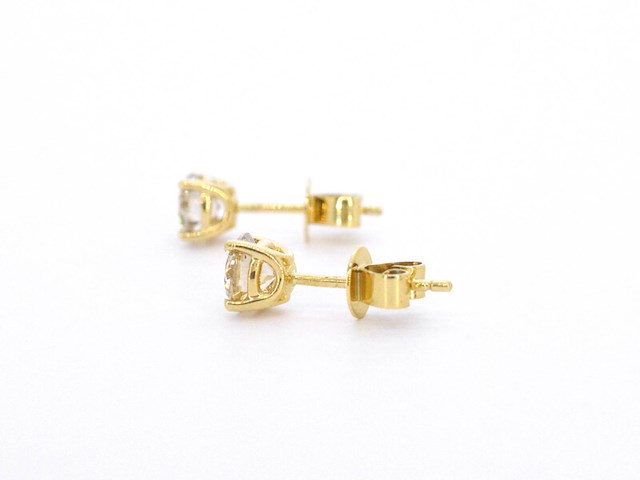 Gouden solitair oorbellen 1.60 carat - afbeelding 7 van  10