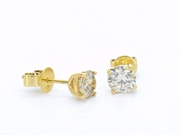 Gouden solitair oorbellen 1.60 carat