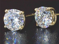 Gouden solitair oorbellen 2.00 ct - afbeelding 5 van  8