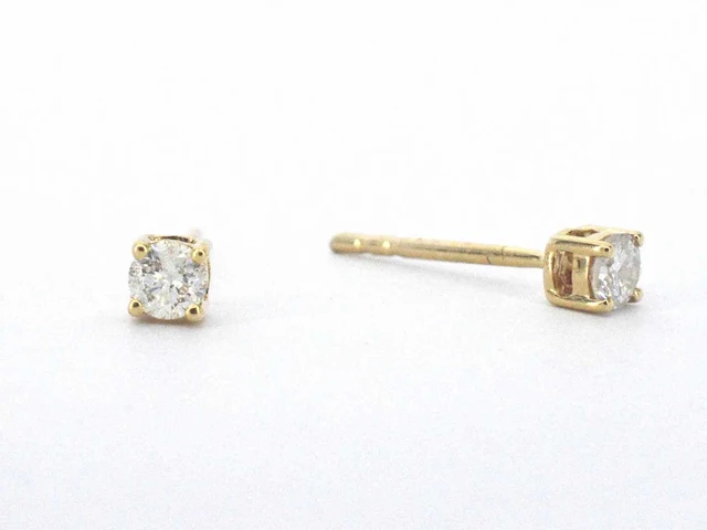 Gouden solitair oorbellen briljant 0.20 ct - afbeelding 4 van  7