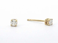 Gouden solitair oorbellen briljant 0.20 ct - afbeelding 4 van  7