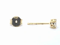 Gouden solitair oorbellen briljant - afbeelding 4 van  5