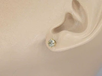 Gouden solitair oorbellen champagne diamant 1.00 ct - afbeelding 2 van  8