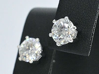 Gouden solitair oorbellen diamant 2.25 ct - afbeelding 3 van  9