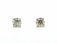 Gouden solitair oorbellen met 2.00 carat natuurlijke diamant - afbeelding 9 van  12