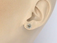 Gouden solitair oorbellen met champagne diamant 2.10 carat - afbeelding 2 van  8