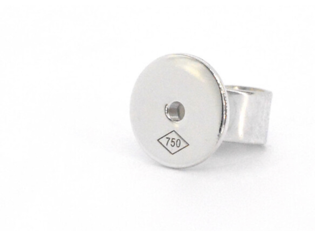 Gouden solitair oorbellen met champagne diamant 3.00 carat - afbeelding 3 van  3