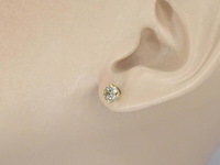 Gouden solitair oorbellen met champagne diamanten 1.00 carat - afbeelding 2 van  9