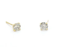 Gouden solitair oorbellen met champagne diamanten 1.00 carat - afbeelding 3 van  9