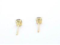 Gouden solitair oorbellen met champagne diamanten 1.00 carat - afbeelding 5 van  9