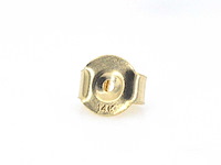 Gouden solitair oorbellen met champagne diamanten - afbeelding 8 van  8