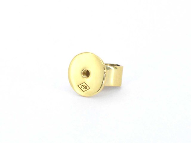 Gouden solitair oorbellen met diamanten - afbeelding 8 van  8