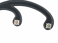 Gouden solitair oorbellen met natuurlijke briljant geslepen diamanten - afbeelding 1 van  7