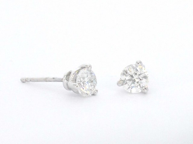 Gouden solitair oorbellen van 1.00 carat - afbeelding 1 van  4
