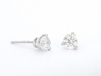 Gouden solitair oorbellen van 1.00 carat - afbeelding 1 van  4