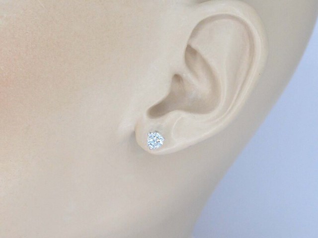 Gouden solitair oorbellen van 1.00 carat - afbeelding 2 van  4