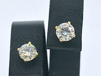 Gouden solitair oorbellen van 1.50 carat - afbeelding 1 van  10