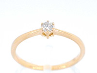 Gouden solitair ring briljant - afbeelding 1 van  10