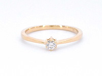 Gouden solitair ring briljant - afbeelding 7 van  10