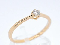 Gouden solitair ring briljant - afbeelding 5 van  10