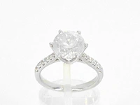Gouden solitair ring diamant 3.00 ct