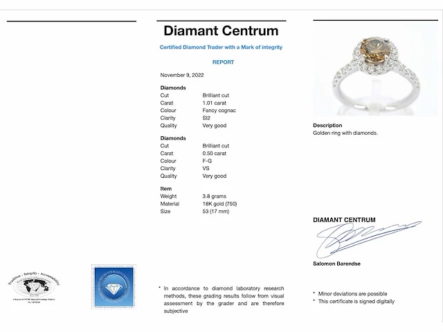 Gouden solitair ring diamant - afbeelding 4 van  10