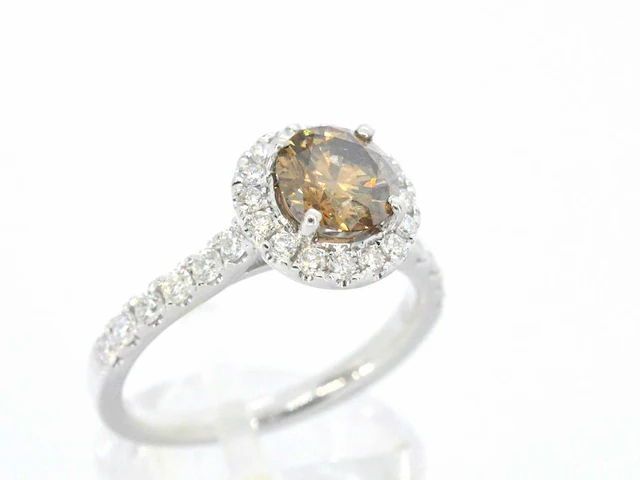 Gouden solitair ring diamant - afbeelding 6 van  10