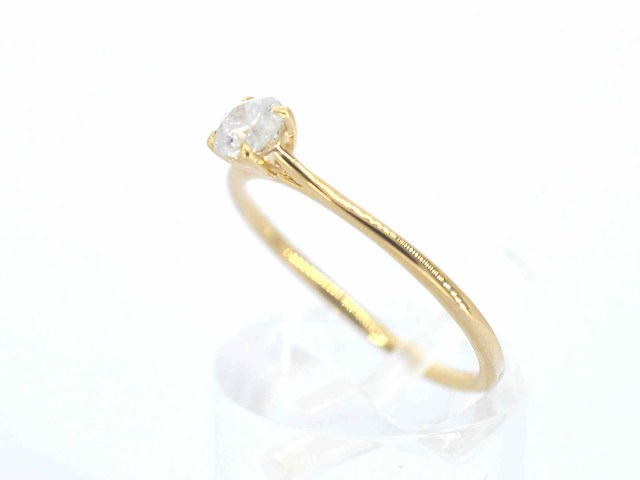 Gouden solitair ring met briljant diamanten - afbeelding 2 van  11